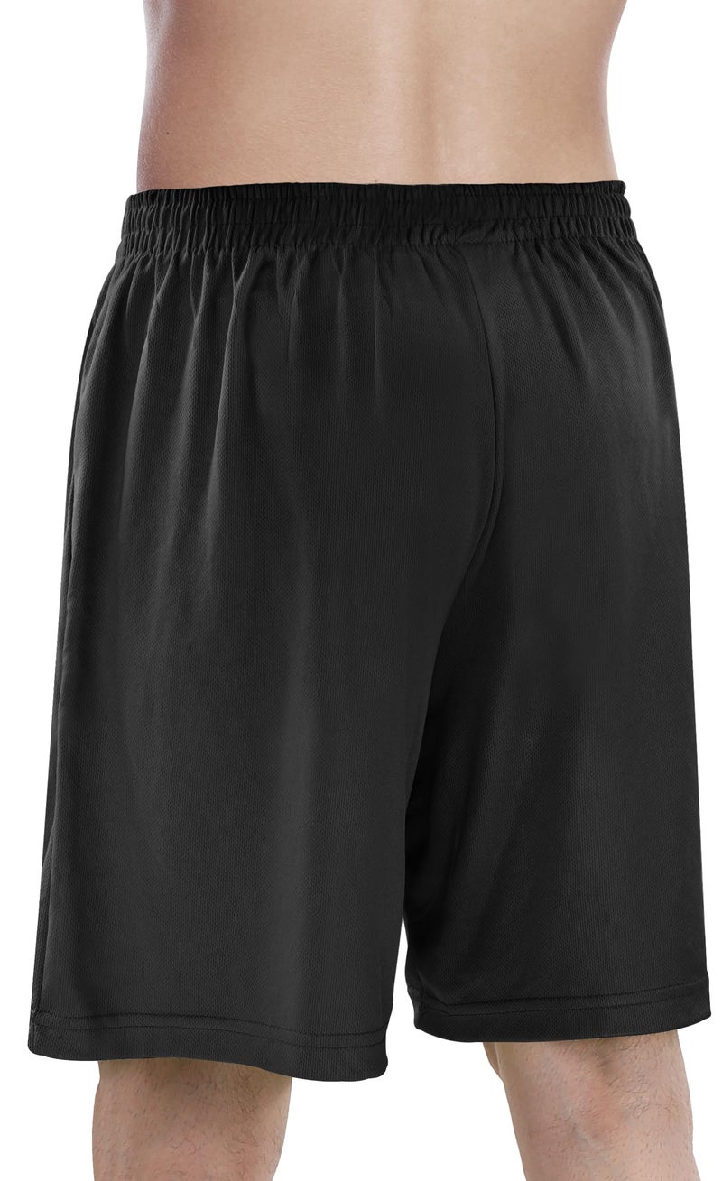 NY Threads Men's Athletic Shorts Quick Dry Loose-Fit Lightweight Running Workout Gym Shorts with Pockets, X-Large, Black - Image 4