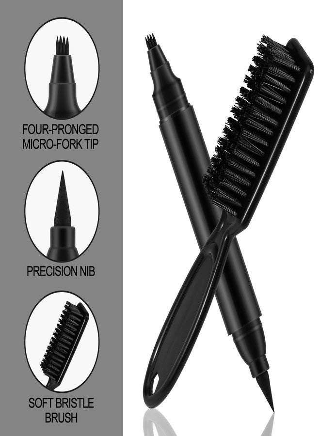 GEUUFEA Beard Pencil Filler for Men, Double Head 4 Forks Grooming Beard Pen, Fast Fill Thin Beard, Water & Sweat Resistant, Long-Lasting Black Beard Shaping Kit, Creates a Naturally Thicker Beard - Image 3