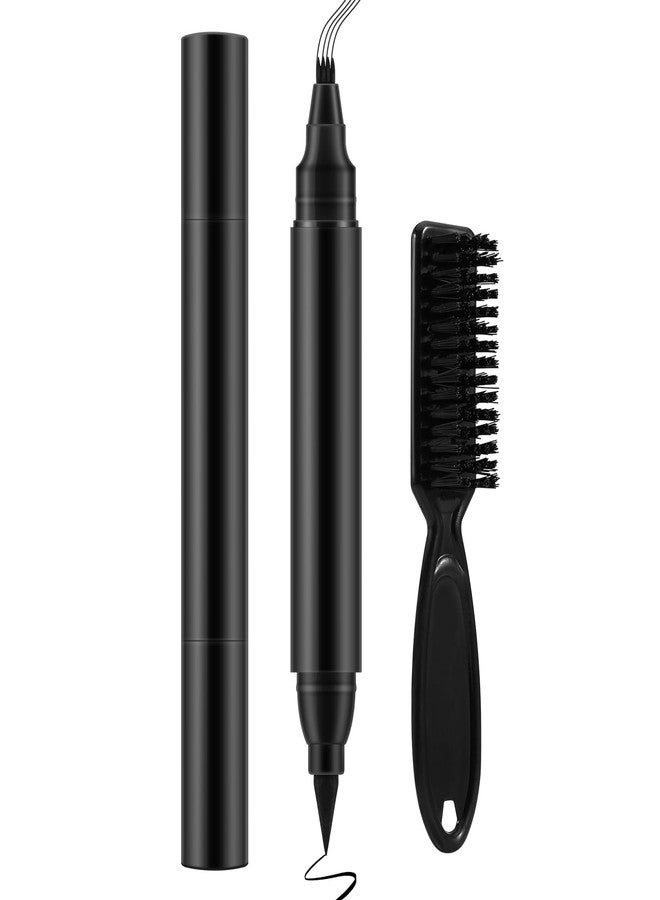 GEUUFEA Beard Pencil Filler for Men, Double Head 4 Forks Grooming Beard Pen, Fast Fill Thin Beard, Water & Sweat Resistant, Long-Lasting Black Beard Shaping Kit, Creates a Naturally Thicker Beard - Image 1