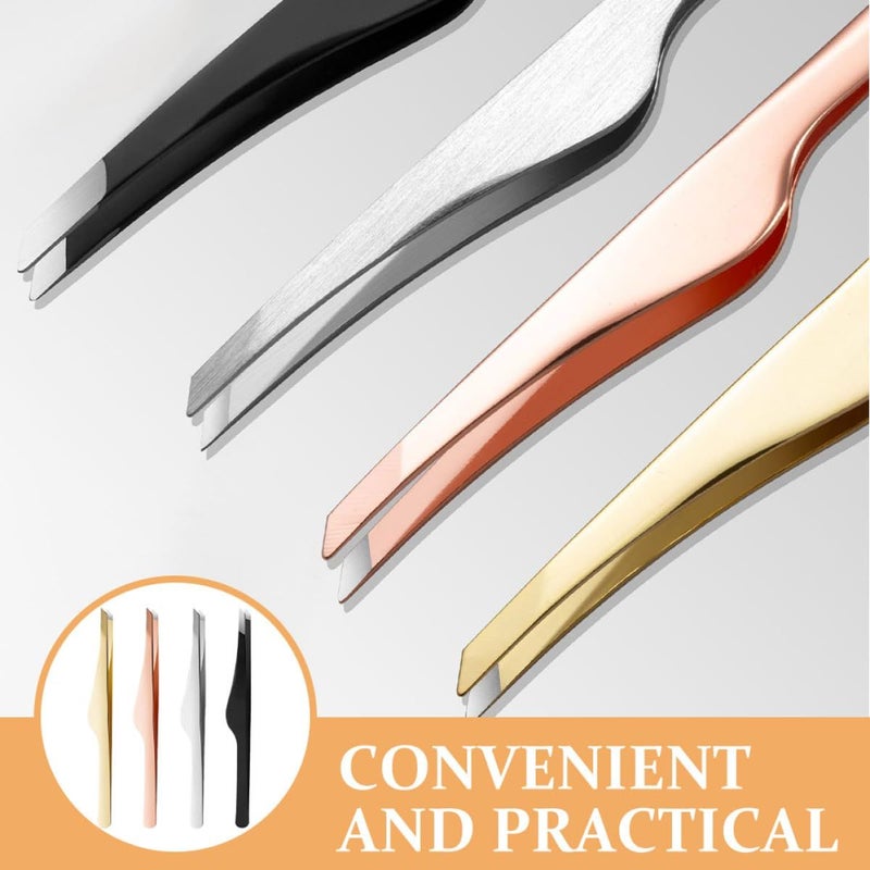 4 Piece Precision Eyelash And Eyebrow Tweezers Set Stainless Steel For Lash Extension - Image 4