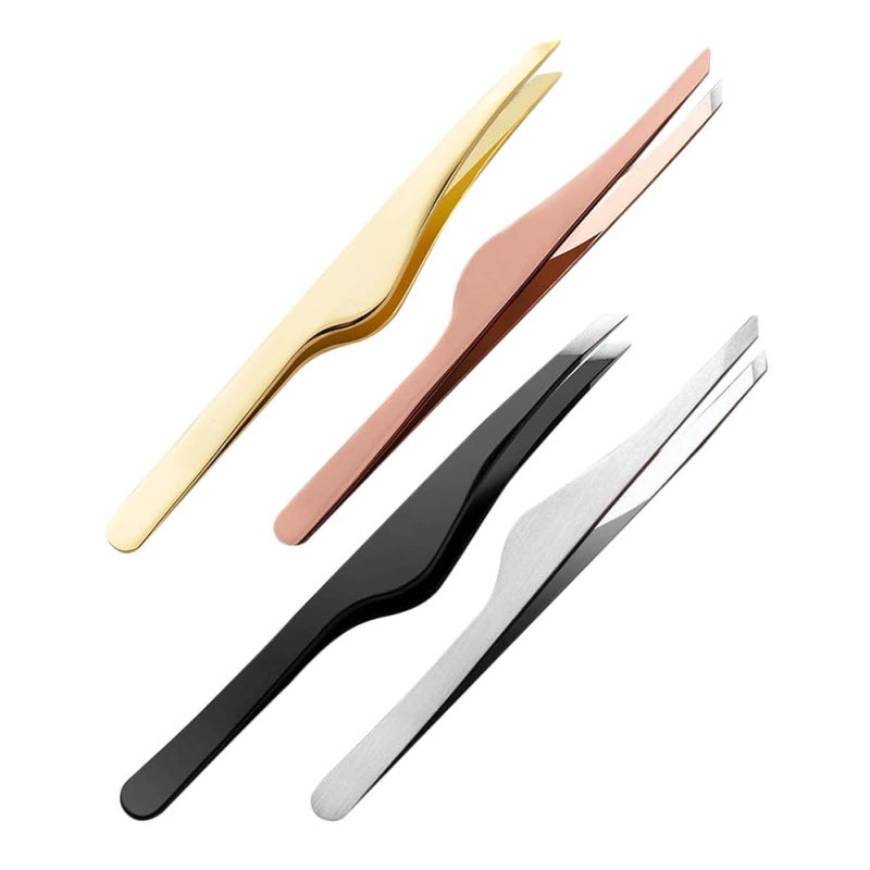 4 Piece Precision Eyelash And Eyebrow Tweezers Set Stainless Steel For Lash Extension - Image 2