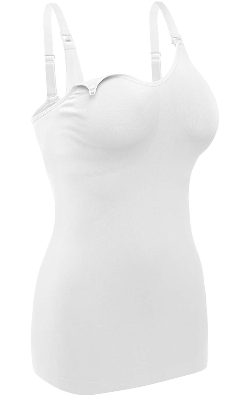 IMFASY Women's Maternity Nursing Tank Tops with Built in Bra for Breastfeeding Camisoles Shirt 4Pack - Image 5