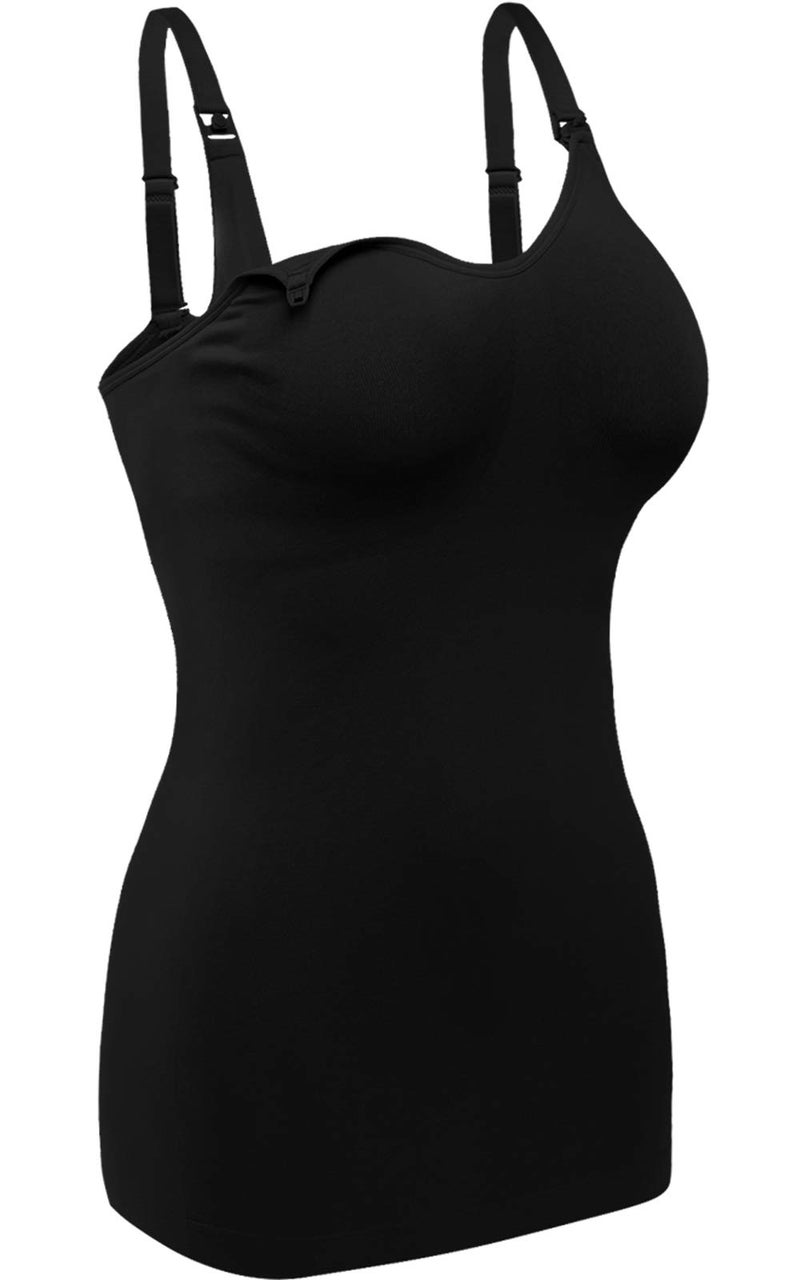 IMFASY Women's Maternity Nursing Tank Tops with Built in Bra for Breastfeeding Camisoles Shirt 4Pack - Image 2