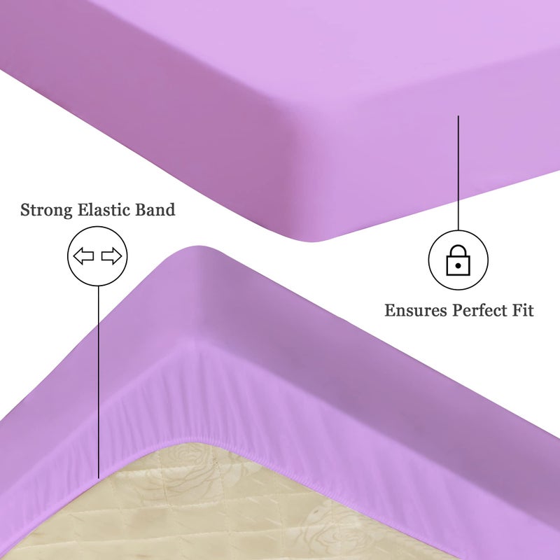 Sufdari Twin Mattress Protector Waterproof Mattress Cover Twin Size for Bed 18"" Deep Pocket Fitted Sheet Style Mattress Protector with Elastic Rubber Band-Purple Twin - Image 3