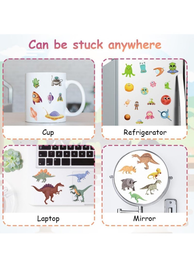 SYOSI Sticker Books, KASTWAVE 2Pcs Reusable Sticker Book Learning Toys for 2 to 6 Years Old Boys Girls, Dinosaur Park and Space Travel Sticker Books for Toddler Educational Sticker Toy - Image 5