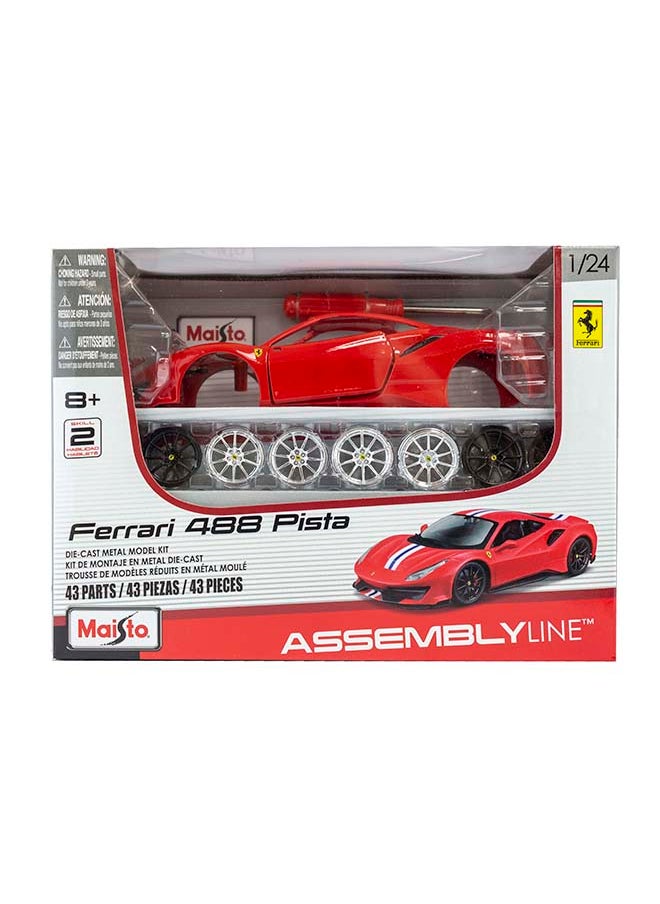 Maisto - 1:24 Assembly Line Ferrari 488 Pista Red Officially Licensed Scaled Replicas of Collectible Diecast Metal Models with Exquisite Interior and Exterior Detailing for All Age. - Image 1