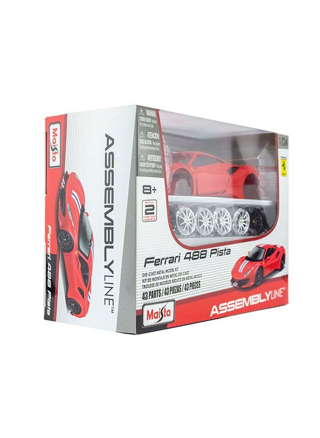 Maisto - 1:24 Assembly Line Ferrari 488 Pista Red Officially Licensed Scaled Replicas of Collectible Diecast Metal Models with Exquisite Interior and Exterior Detailing for All Age. - Image 1