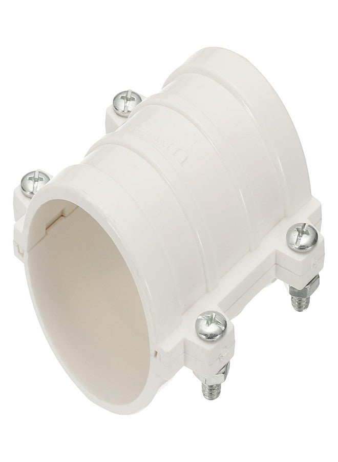 PATIKIL 2 Inch Water Pipe Repair Clamp PVC Leak Sealer for OD 50mm PE/PPR/Pipes and Plumbing (Length 2.7 Inch), White - Image 1