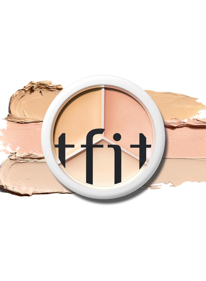 TFIT Cover Up Pro Concealer Palette - 3-in-1 Full Coverage Color Correcting Cream (Hydrating, 03 Cool, 0.52 Oz) - Image 1