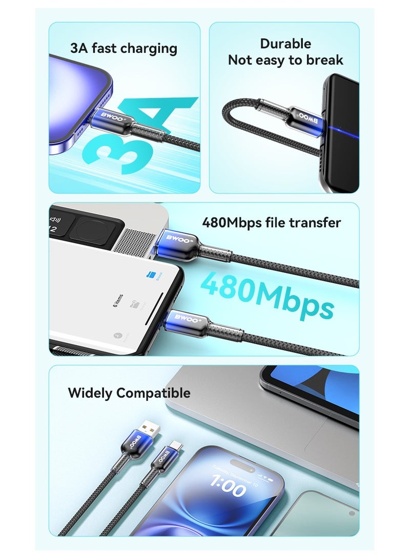BWOO Usb-A To Type-C Fast Charging Data Cable Black - Image 5