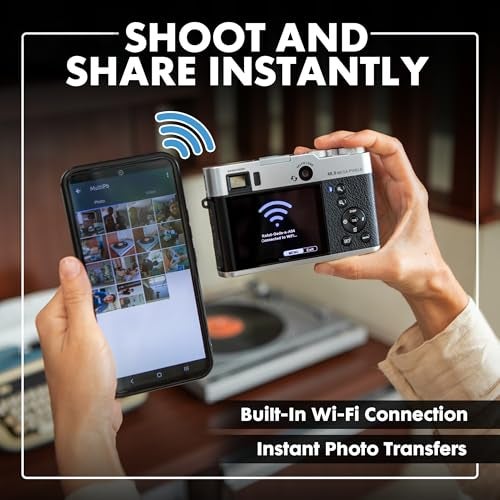 Minolta Retro Digital Camera – 48MP Autofocus Compact with 5K Ultra HD Video, Rear Selfie Lens, 16x Zoom, WiFi, 2.8-inch LCD Screen, Digital Stabilization, Optical Viewfinder, 32GB Card (Gold) - Image 5