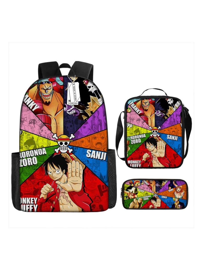 Generic - Cartoon anime backpack for primary and secondary school students, large capacity casual lightweight backpack, cartoon shoulder bag, pencil case, pencil case, and pencil case - Image 1