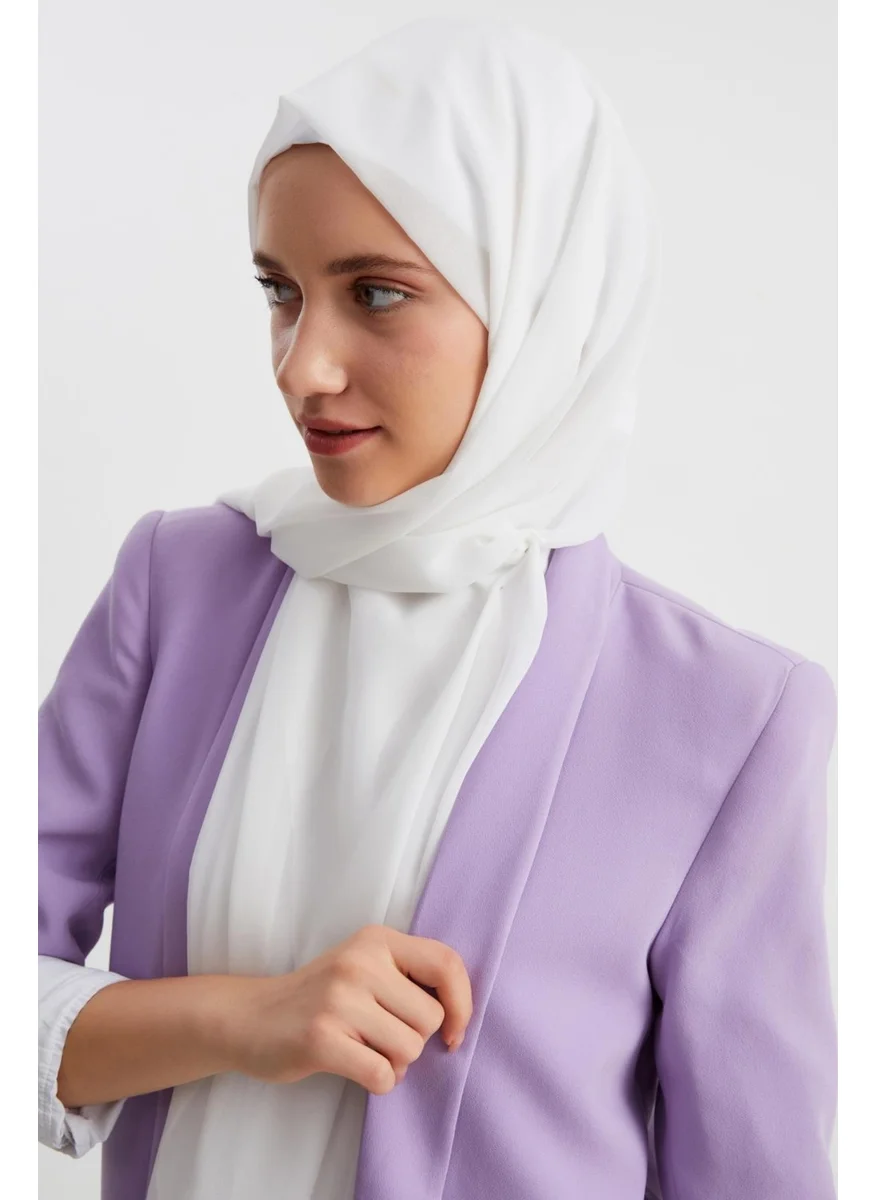 Butikgiz White Women's Hijab Hijab Ready Made Multi Chiffon Silky Shawl - Comfortable, Soft, Extra Light