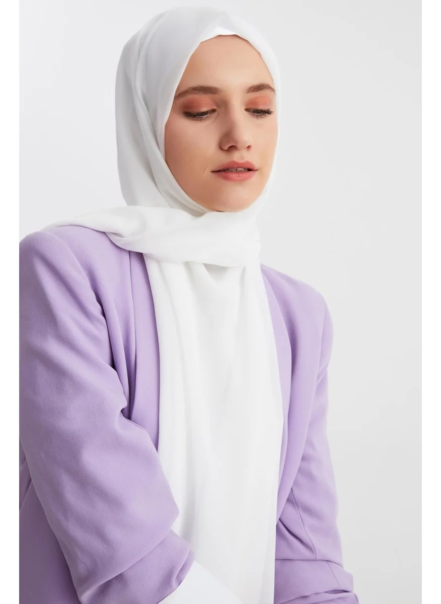 Butikgiz White Women's Hijab Hijab Ready Made Multi Chiffon Silky Shawl - Comfortable, Soft, Extra Light