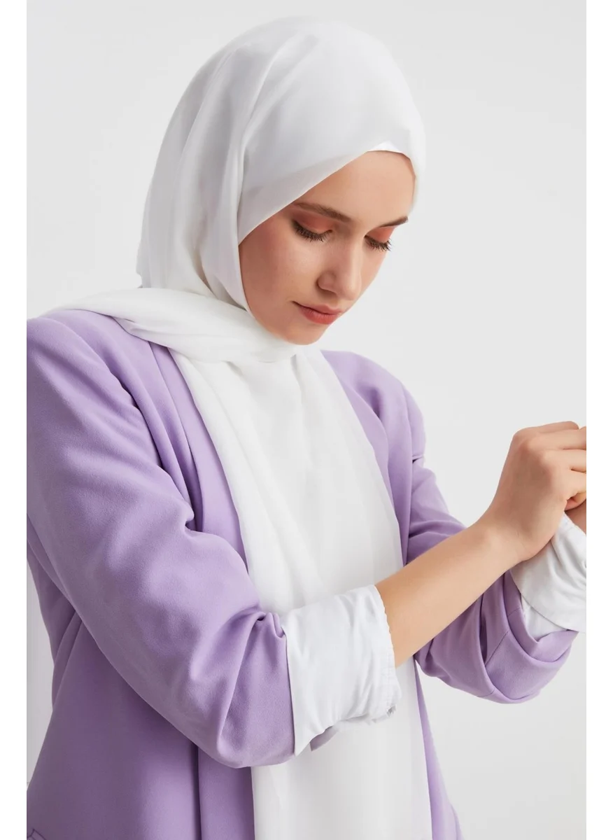 Butikgiz White Women's Hijab Hijab Ready Made Multi Chiffon Silky Shawl - Comfortable, Soft, Extra Light