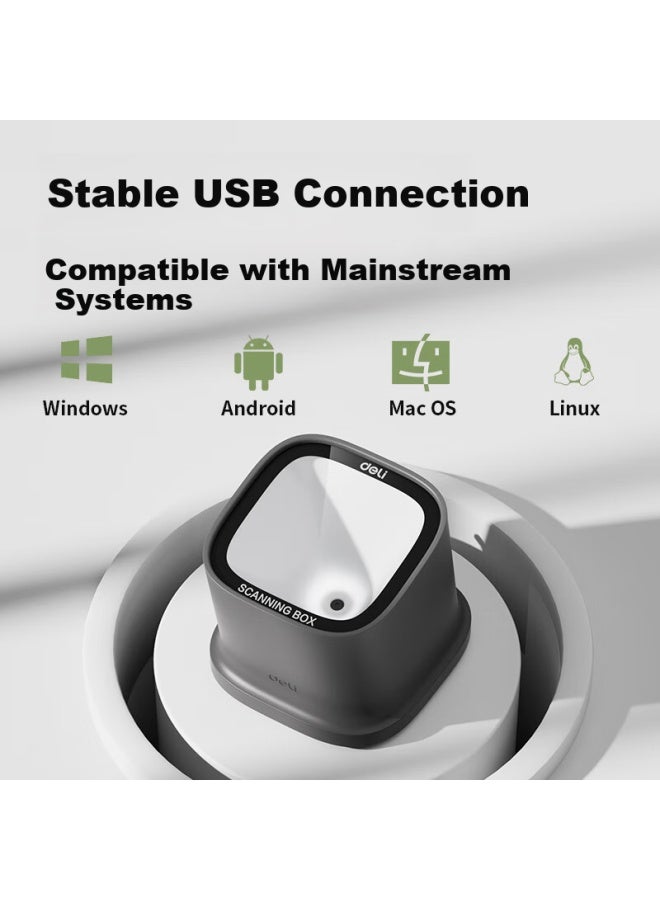 Deli Barcode Scanner Box Scanning Gun Payment Cash Register Express Delivery Traceability Code Barcode Medical Insurance Supermarket Scanner Warehouse Inventory New Appearance Upgrade Aa628 - Image 2