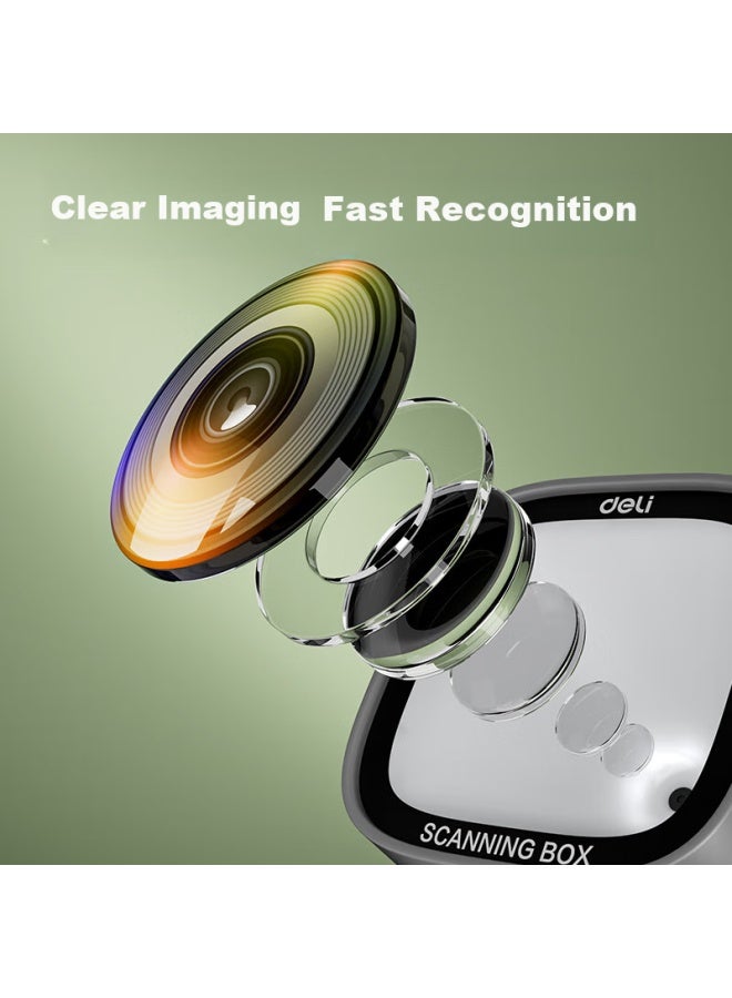 Deli Barcode Scanner Box Scanning Gun Payment Cash Register Express Delivery Traceability Code Barcode Medical Insurance Supermarket Scanner Warehouse Inventory New Appearance Upgrade Aa628 - Image 1