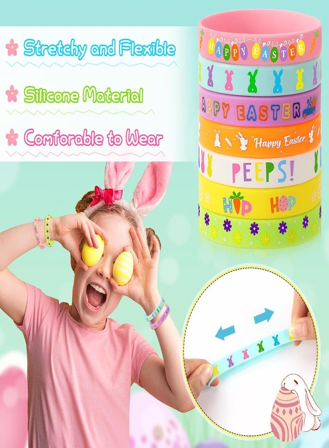 JUNEBRUSHS 42pcs Easter Party Favors Silicone Bracelets Bunny Egg Carrot Chicks Flowers Rubber Wristbands Accessories for Easter Egg Fillers Gifts Basket Stuffers Accessories Party Decorations - Image 4