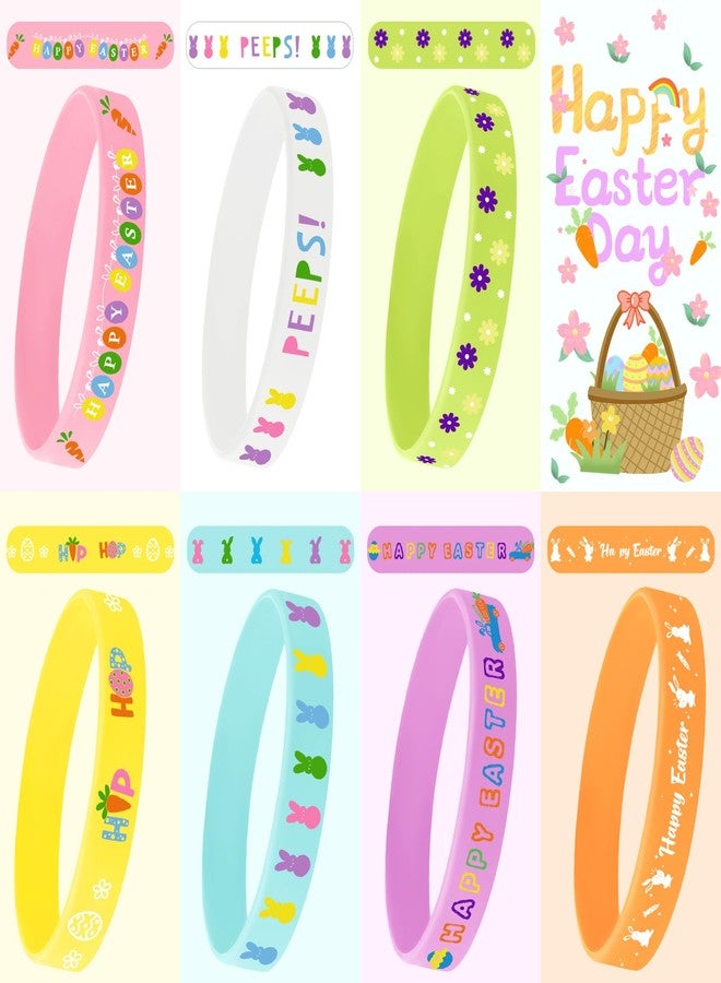 JUNEBRUSHS 42pcs Easter Party Favors Silicone Bracelets Bunny Egg Carrot Chicks Flowers Rubber Wristbands Accessories for Easter Egg Fillers Gifts Basket Stuffers Accessories Party Decorations - Image 3