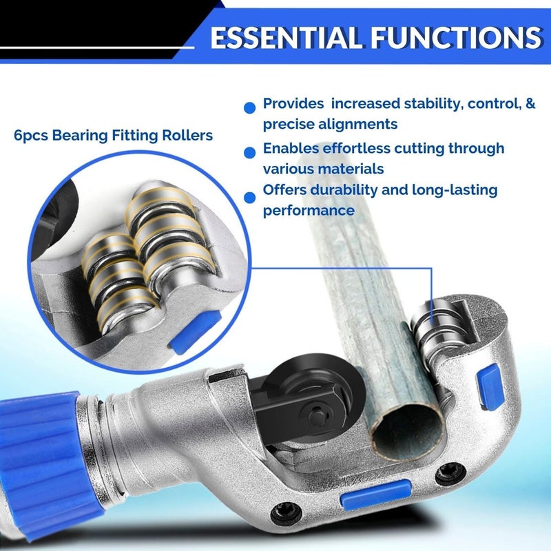 Flexzion Tube Cutter, Heavy Duty Tubing Pipe Cutter, 3/16 to 1-1/4 inch Cutting Diameter, Ideal for Cutting Copper, Aluminum, Brass, Steel, Plastic and More - Image 3