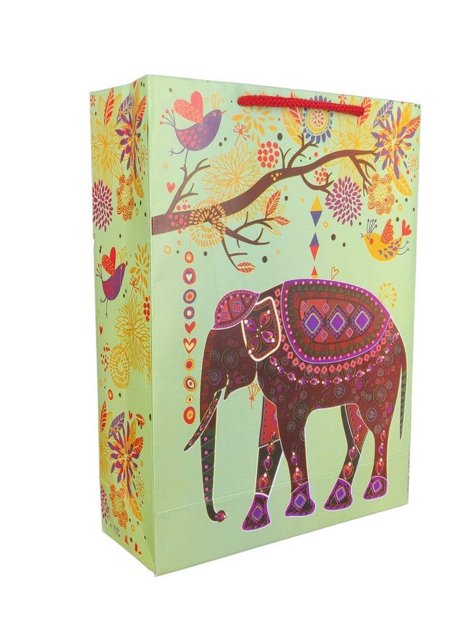 Arrow Paper Bags Elephant Design Gift Bags For Gifting, Weddings, Birthday, Holiday Presents (28Cm X 20 Cm X 7.5 Cm, Pack Of 80),Multi-Coloured - Image 1