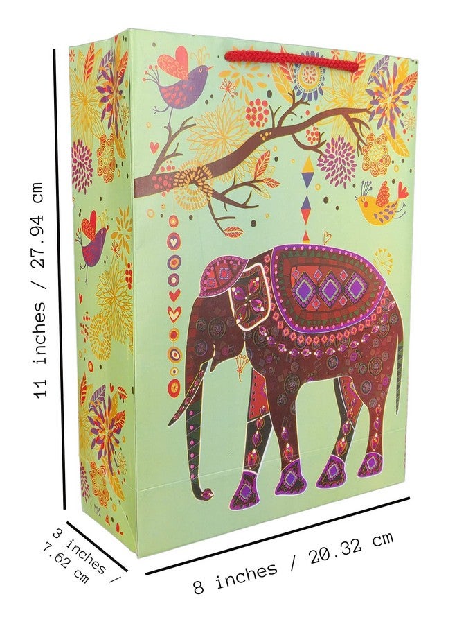 Arrow Paper Bags Elephant Design Gift Bags For Gifting, Weddings, Birthday, Holiday Presents (28Cm X 20 Cm X 7.5 Cm, Pack Of 80),Multi-Coloured - Image 4
