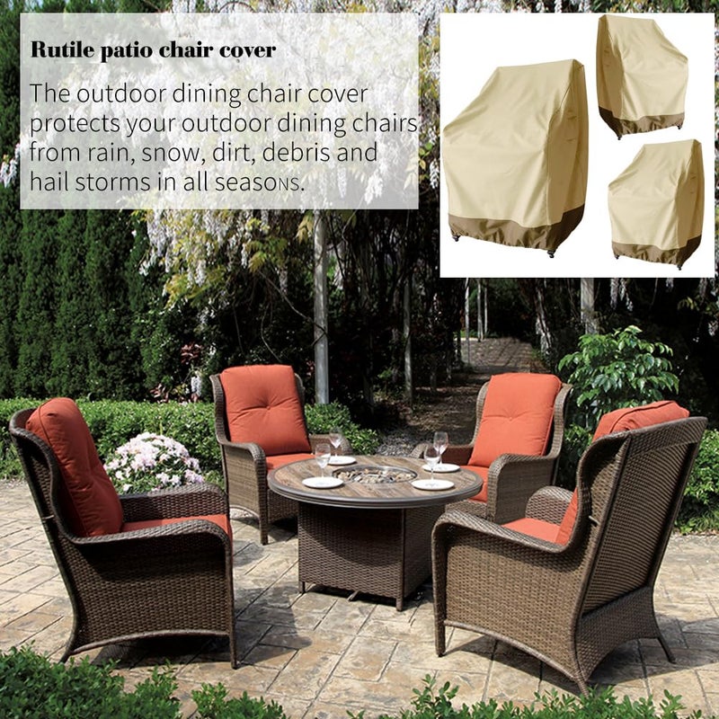 Rutile Patio Chair Cover Outdoor Furniture Covers Waterproof Fits up to 26W x 28D x37.5H inches, Outdoor Patio Rocking Swivel Chair Covers, 2Pack - Image 2