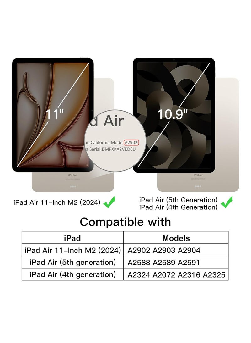 ARMOR Case for iPad Air 11-Inch M2 (2024), iPad Air 5/4 (2022/2020 5th/4th 10.9-Inch) Built-in Pencil Holder Flexible Back Cover, Trifold Stand, Auto Sleep Wake Rebound Series Clear / Pink - Image 2