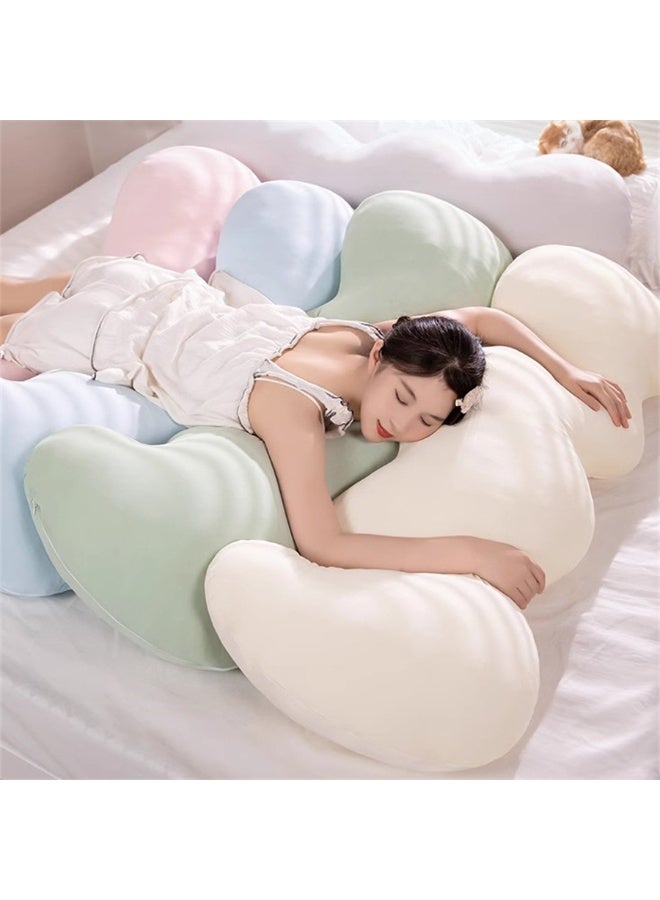 Large Body Pillow, Breathable Long Cloud Shape Pillow for Side Sleeper, Cooling Memory Foam Body Pillow Big Large Firm Full Body Pillow for Adults, 130*50cm (White) - Image 3