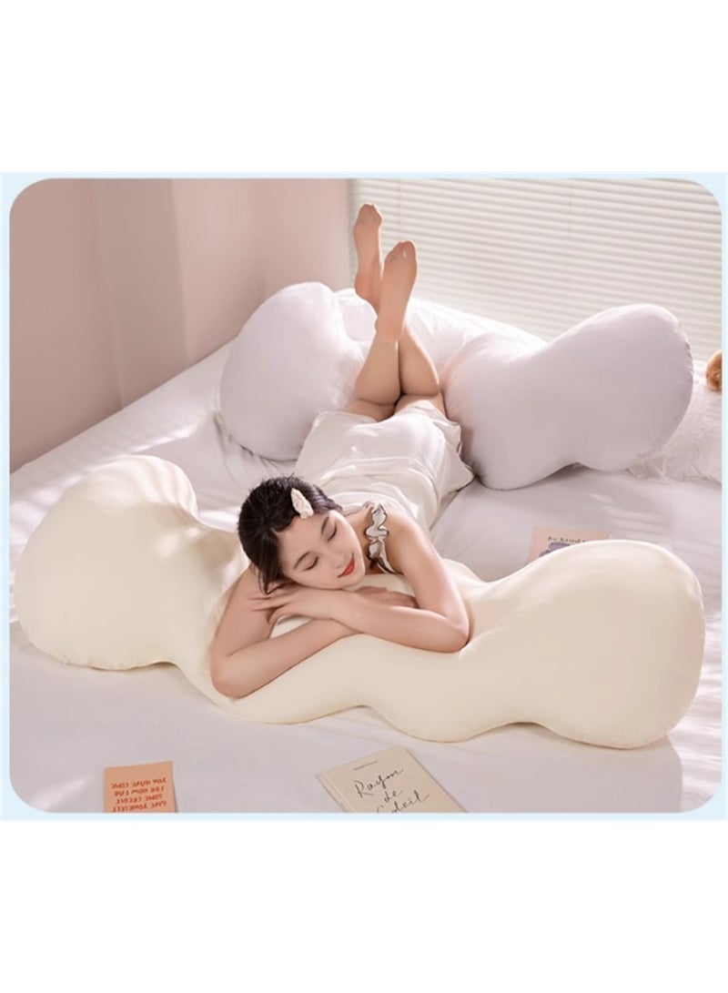 Large Body Pillow, Breathable Long Cloud Shape Pillow for Side Sleeper, Cooling Memory Foam Body Pillow Big Large Firm Full Body Pillow for Adults, 130*50cm (White) - Image 5