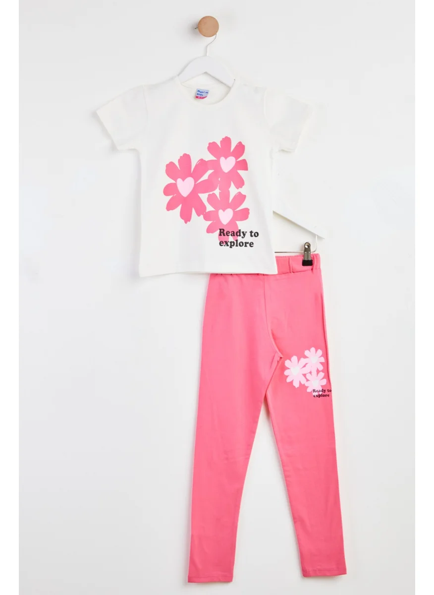 Tofisa Girls Fuchsia Printed Two Piece Set - 25105