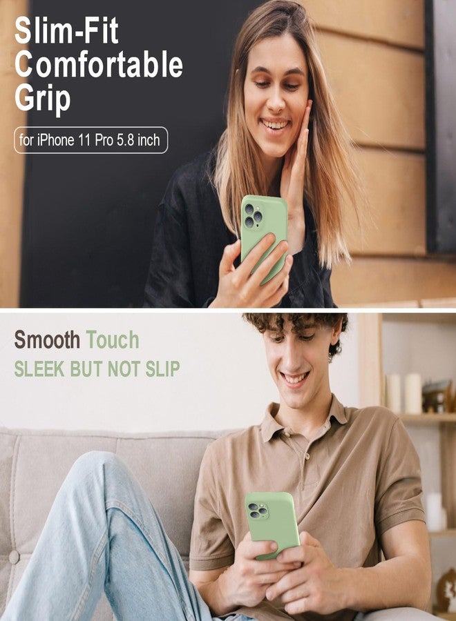 Vooii Compatible with iPhone 11 Pro Case, Upgraded Liquid Silicone with [Square Edges] [Camera Protection] [Soft Anti-Scratch Microfiber Lining] Phone Case for iPhone 11 Pro 5.8 inch - Matcha - Image 2