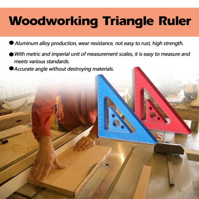 Woodworking Triangles Ruler Aluminum Alloy Height Ruler Metric Inch Height Ruler Woodworking Square Measuring Tools Kit - Image 4