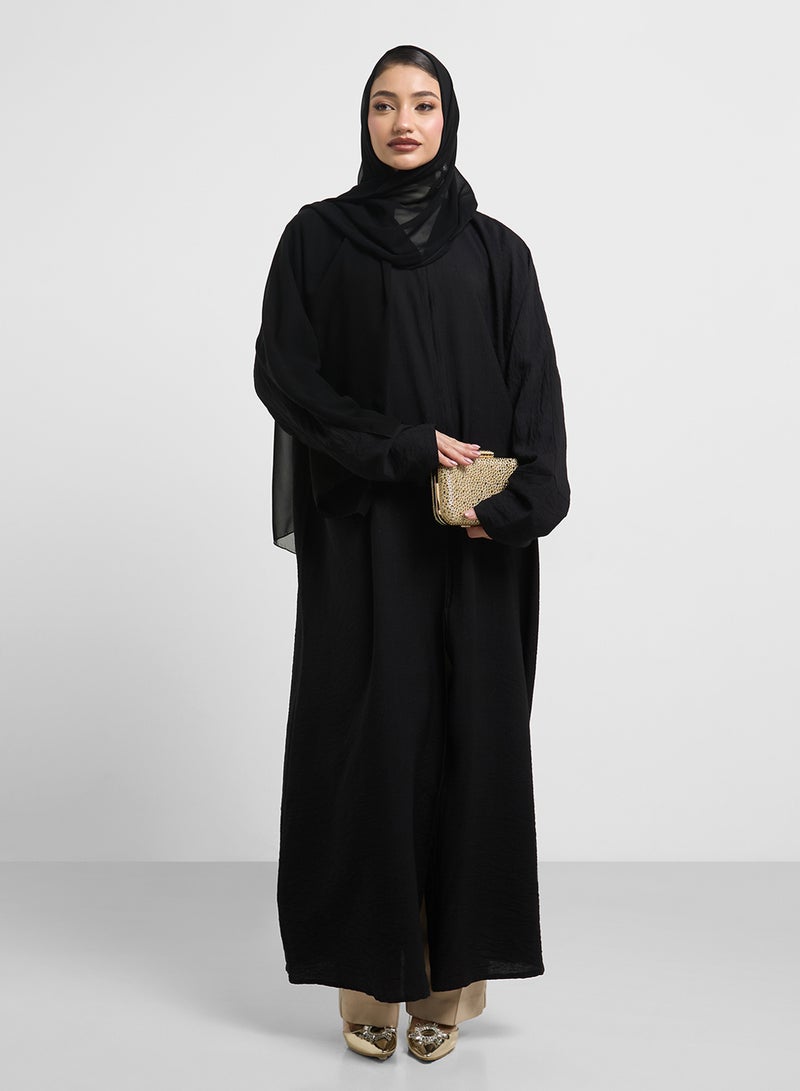 hayas closet Lace Detailed V-Neck Abaya  - Image 5
