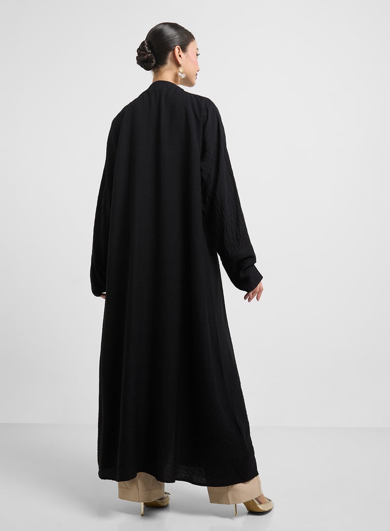 hayas closet Lace Detailed V-Neck Abaya  - Image 2