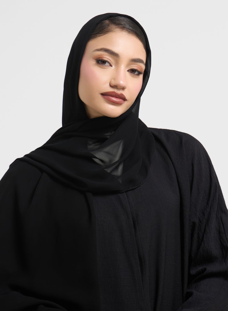 hayas closet Lace Detailed V-Neck Abaya  - Image 3