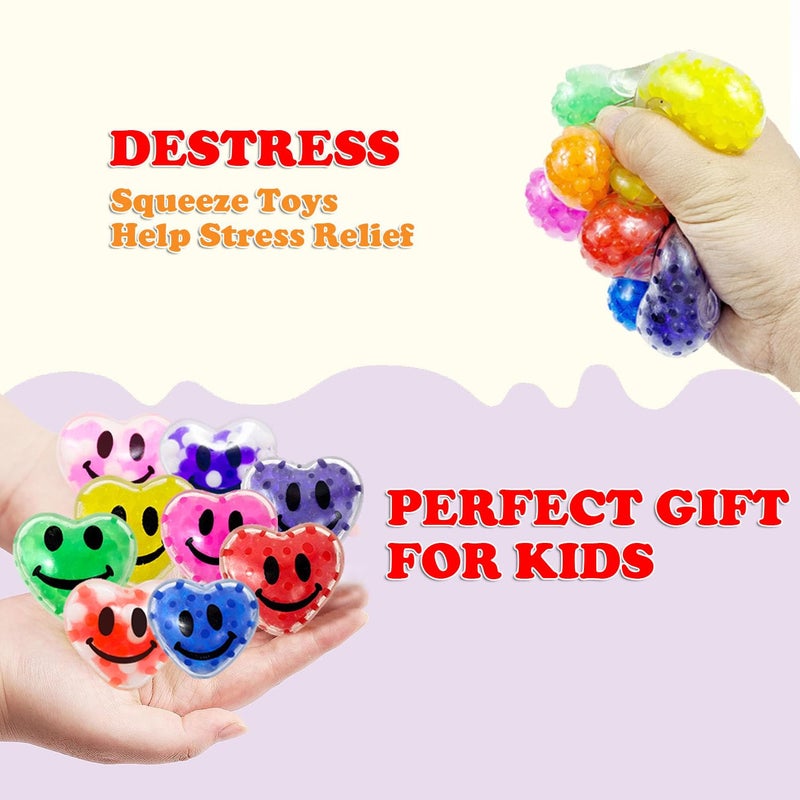 Cherislpy 24 Pack Valentines Day Gifts Cards with Heart Stress Balls Squishy Squeeze Toys Great for Valentines Party Favors Valentine's Day Gifts - Image 4