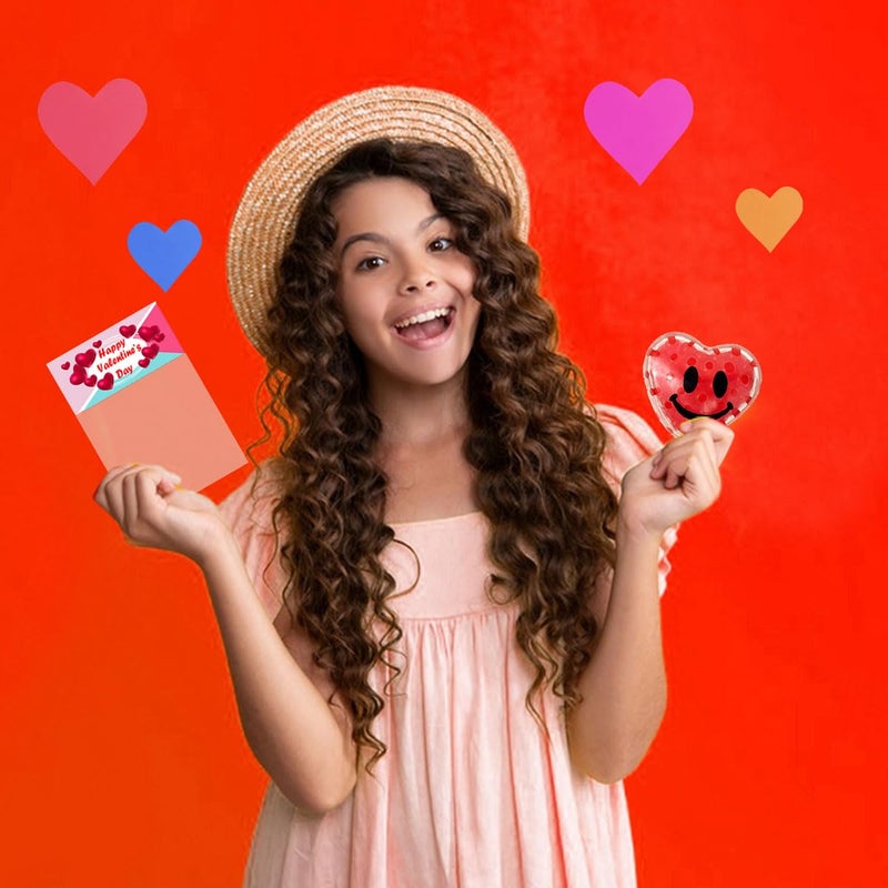 Cherislpy 24 Pack Valentines Day Gifts Cards with Heart Stress Balls Squishy Squeeze Toys Great for Valentines Party Favors Valentine's Day Gifts - Image 5
