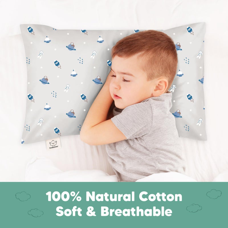 KeaBabies Toddler Pillowcase 13"x18" - Organic Cotton Toddler Pillowcase for Kids, Boys, Girls, Soft & Durable Cotton Cover for Miniature Sleepy Pillows, Cute Colors, Pillow Sold Separately (Cosmo) - Image 3