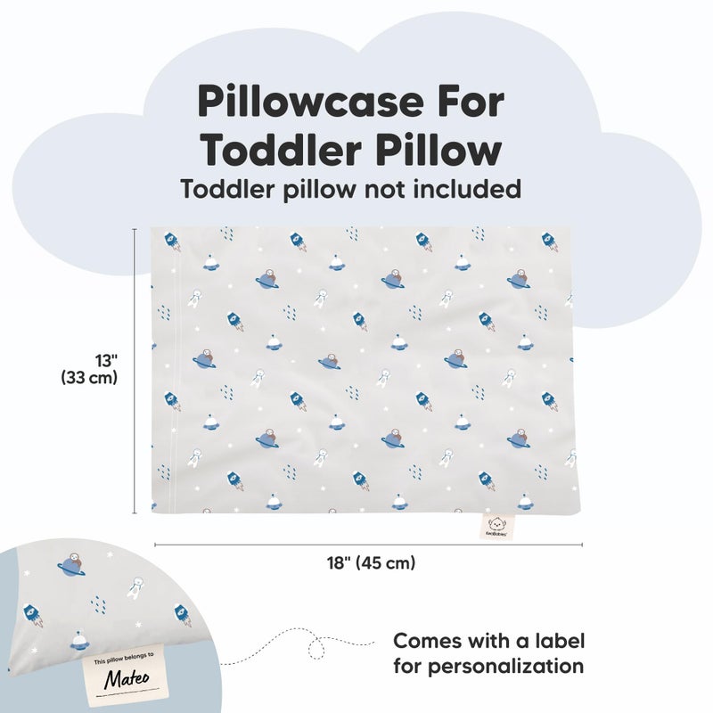 KeaBabies Toddler Pillowcase 13"x18" - Organic Cotton Toddler Pillowcase for Kids, Boys, Girls, Soft & Durable Cotton Cover for Miniature Sleepy Pillows, Cute Colors, Pillow Sold Separately (Cosmo) - Image 2