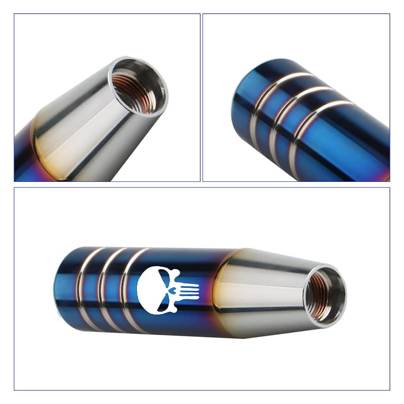 GKmow Pack-1 Gear Stick Shifter Knobs, Skull Aluminum Alloy Weighted Gear Lever, Metal Stick Shifter Handle for Most Automatic Manual Vehicle (Multicolored) - Image 4