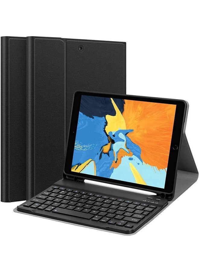 ABOUTTHEFIT iPad 10.2 9th 8th 7th Generation Keyboard Case - Smart Case with Wireless Keyboard Tablet Detachable Bluetooth Keyboard Stand Cover with Pencil Holder, Black