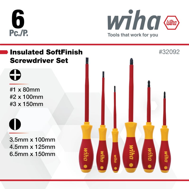 Wiha 32092 Slotted And Phillips Insulated Screwdriver Set, 1000 Volt - Image 3