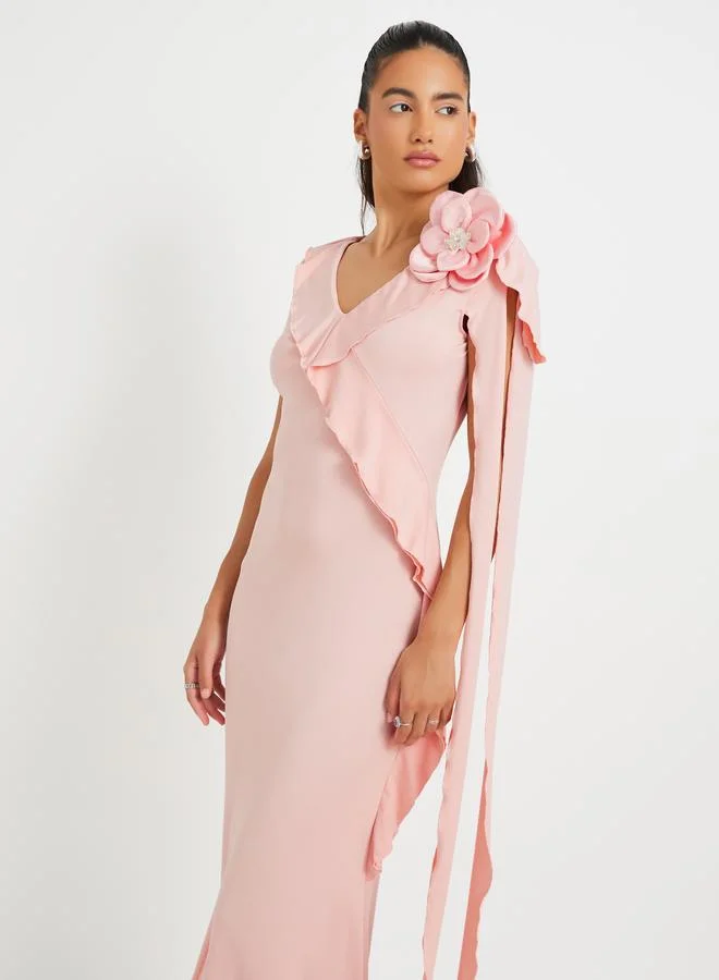 Take Two Floral Accent Midi Dress
