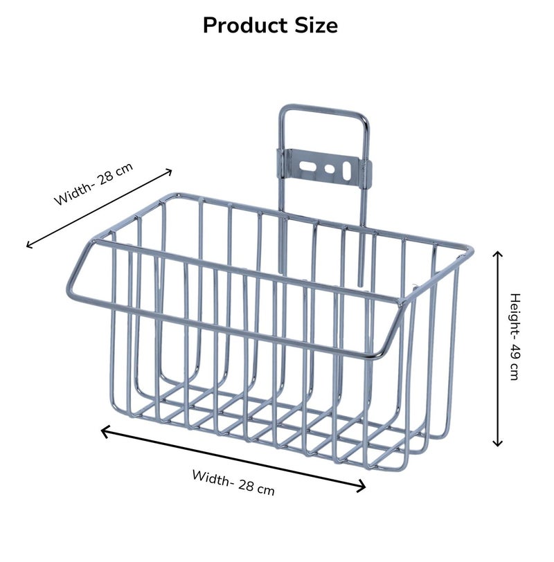 DUNEKART Stainless Steel Kitchen Sink Organizer – Kitchen Soap and Sponge Holder | Wall-Mounted Drain Rack for Bathroom and Kitchen | Silver - Image 4