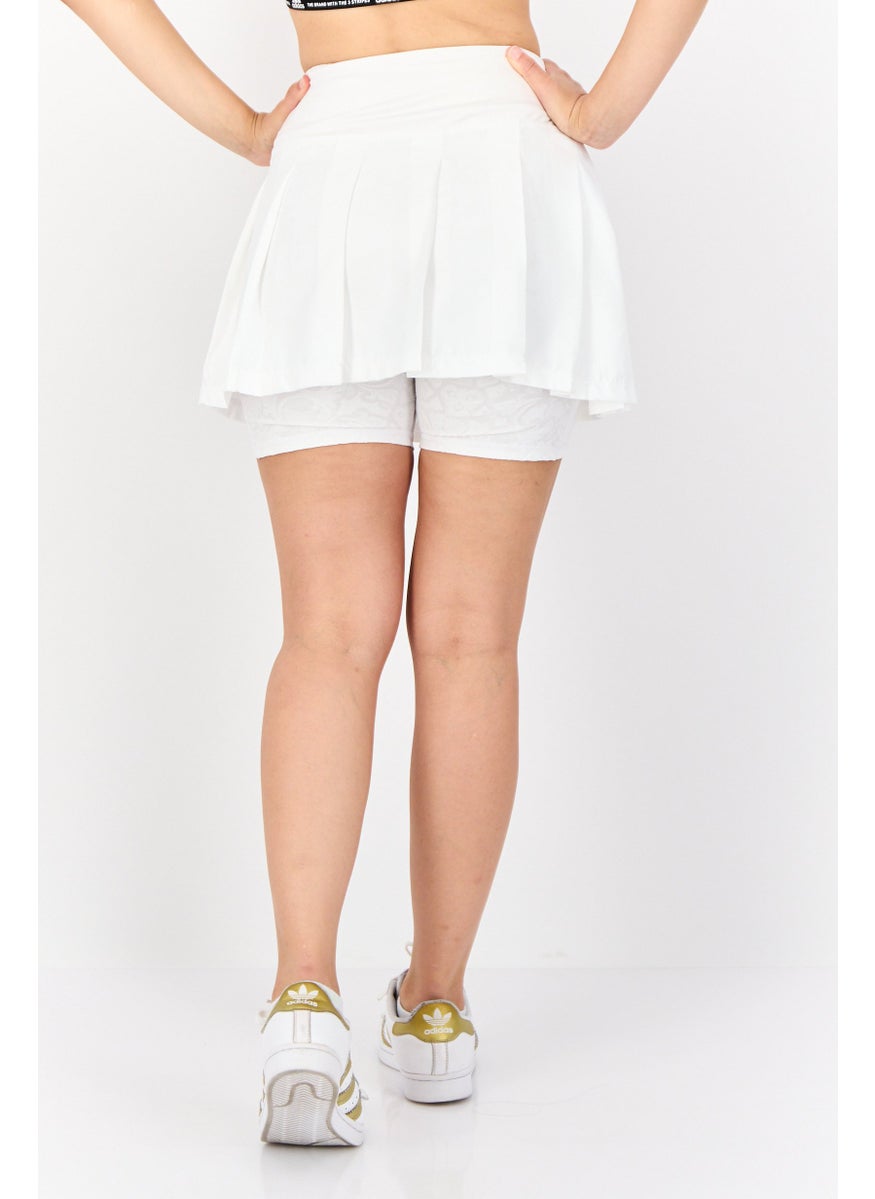 Adidas - Women 2 Pcs Sportswear Fit Tennis Skirts And Short, White - Image 1