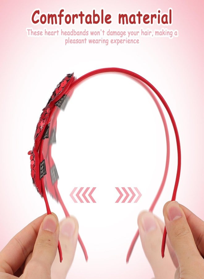 Garneck 2pcs Valentines Heart Headbands Shaped Headband Glitter Hair Accessories for Women Girls Kids Heart Hair Hoop for Valentines New Year Birthday Wedding Party Decoration - Image 5