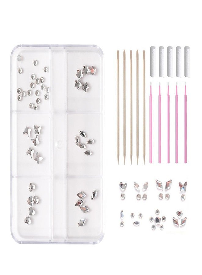 YAFIYGI طقم جواهر الأسنان YAFIYGI مع كريستالات فضية وديامانتس مؤقتة لجواهر الأسنان طقم مجوهرات جواهر الألماس للأسنان طقم جواهر الأسنان DIY جواهر على شكل جواهر الأسنان (بدون غراء) - Image 1