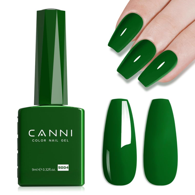 CANNI Green Gel Nail Polish, 1Pcs Emerald Dark Green Color Gel Polish Nail High Gloss Soak Off UV French Manicure Salon DIY - Image 1