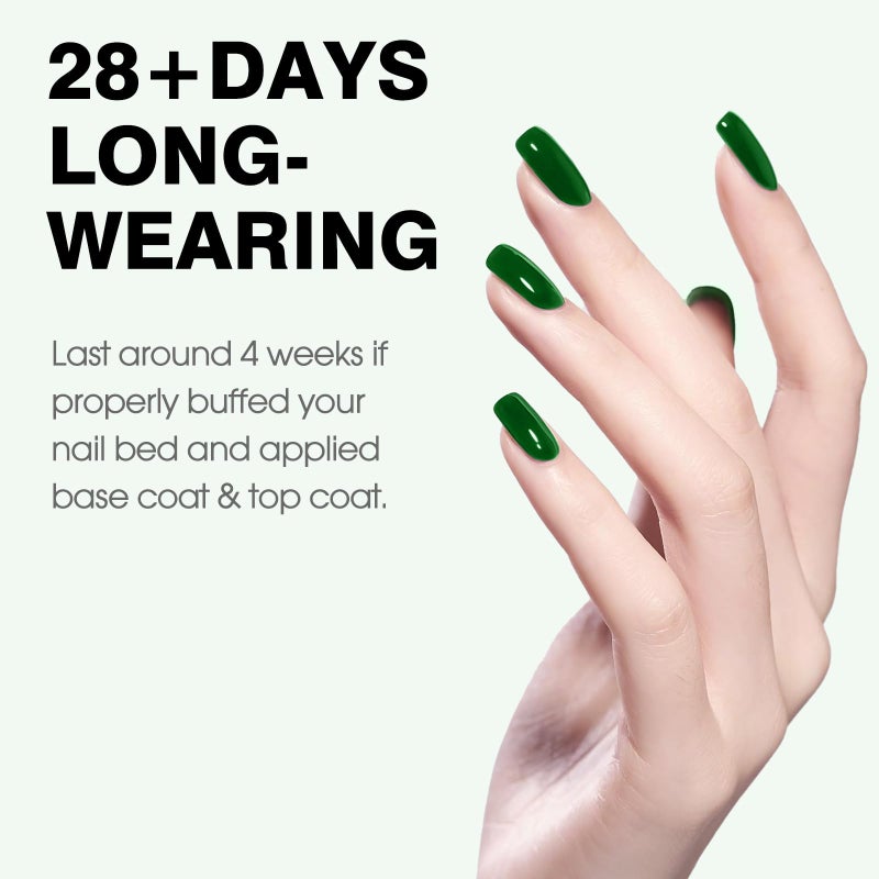 CANNI Green Gel Nail Polish, 1Pcs Emerald Dark Green Color Gel Polish Nail High Gloss Soak Off UV French Manicure Salon DIY - Image 3